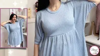 #148 😊👉BLUSA MUY FÁCIL Y BONITA EN TELA DE PUNTO/SIN PINZAS NI CREMALLERAS