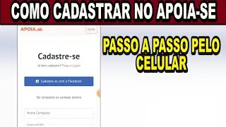 Como se cadastrar no site Apoia-se para apoiar algum projeto, passo a passo pelo Celular