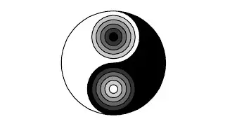 Simple Python Turtle Graphic and Code: Stylized Yin Yang