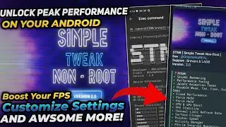 Unlock Peak Performance on Your Android Device🔧 STNR 2.0! 🚀 | Boost FPS, Customize Settings & More!