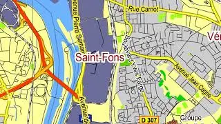 Lyon France editable layered PDF Vector Map