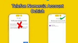 Nomersiz Account Google Account ochish Verify problems Without Nomber