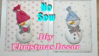 2 DIY Christmas ornaments, Snowman decoration ideas in a wooden frame 