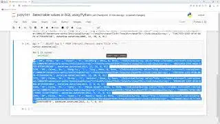 Select table values in SQL using Python