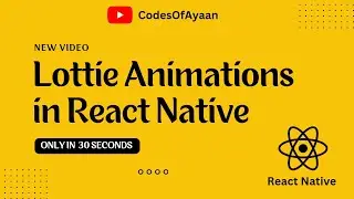 Lottie animations in react native || Links  in Description
