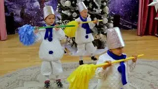 Новогодний утренник.Танец снеговиков.NICK-VIDEO studio.