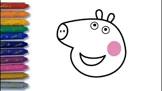 How to draw PEPPA PIG for kids! Bolalar uchun coreeJOY chizish / CoreeJOY