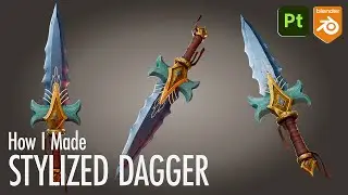 How I Made Stylized Dagger in Blender and Substance Painter #blender3d #substance3dpainter