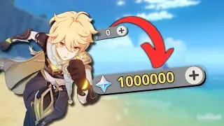 Searching for 1 million primogems in Genshin Impact.