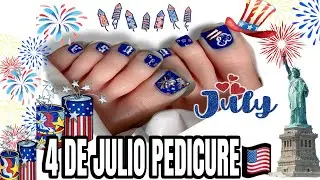 COMO HACER PEDICURE 4 DE JULIO Y STAMPING IDEAS 🇺🇸