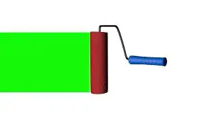 Roller paint brush create green screen frame