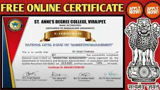 FREE ONLINE CERTIFICATE | Free Certificate | Online Certificate | Marketing Management Certificate |