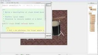 Greenfoot Drum Set: Using the Keyboard & Removing Objects