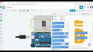 common anode 7 segment display control by using arduino uno r3 with the help of tinkercad