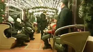 полная  поездка на   еж3   новогодний  поезд метро