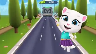 talking tom gold run - Talking Neon Angela fight with Boss Raccoons - Part 123 !