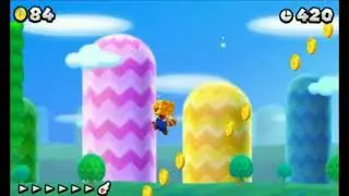 New Super Mario Bros. 2 - 100%  Intro & World 1 ( Part 1 ) ( All Star Coins )