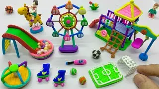 DIY How To Make Miniature Playground Set From Polymer Clay | DIY Miniature playground