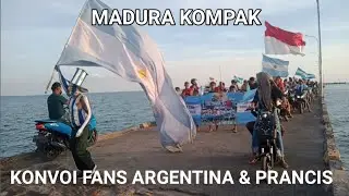 🔴 KOMPAK!! FANS ARGENTINA DAN PRANCIS DI MADURA KONVOI BERSAMA JELANG FINAL PIALA DUNIA QATAR 2022