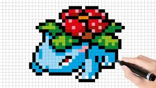 Cara menggambar pokemon venusaur dengan mudah menggunakan Pixel Art