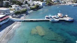 Myrties beach in Kalymnos with a drone.