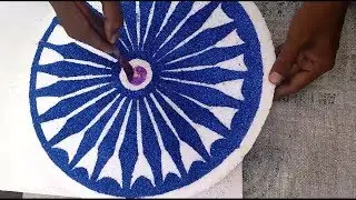 Make Indian Ashok chakra by using thermocol sheet (The symbol of unity)