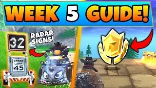 Fortnite WEEK 5 CHALLENGES GUIDE! - RADAR SIGNS Locations, Secret Star (Battle Royale Season 6)