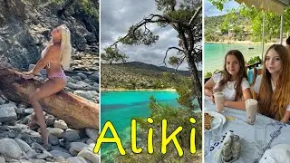 Aliki Beach, Thassos - ОЧЕНЬ КЛАССНЫЙ ПЛЯЖ, море, таверна и секретная тропа! Тасос, Греция