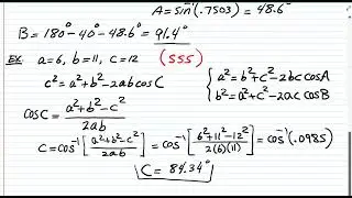 Lecture 37: The Law of Cosines