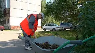 Пыльная работа: в Бийске женщина работает дворником уже 18 лет (28.08.24г., Бийское телевидение)