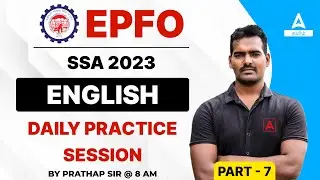EPFO SSA 2023 | Previous Year Question Paper English | English Preparation For EPFO SSA Exam #7