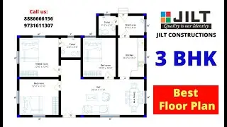 50'X35' - 3BHK - Floor Plan | Step by step in Autocad .