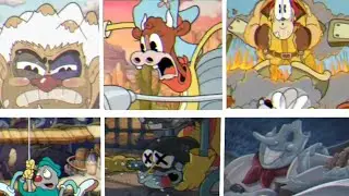 All Cuphead DLC boss intros, transformations, and knockouts.(after SFX update) [Cuphead]