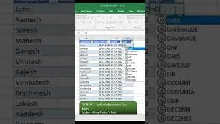 Shorts 10 DATEDIF English #shorts  #excel #excelcareerhub #datedif #today #excelshortcuts