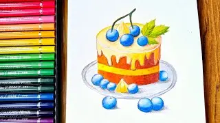 Easy Cake #colorpencildrawing with Brustro colour pencils | Artistcastle_by_sri