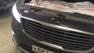 Kia Carnival III тюнинг фар замена линз диодные линзы