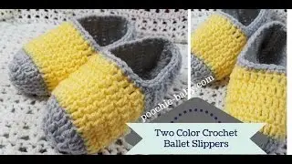 Two Color Crochet Ballet Slippers
