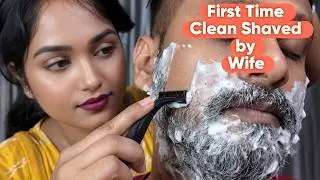 First Time Clean Shave Experience | Shaving by My Wife | ASMR Shaving | Moral Of ASMR