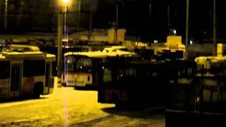 Морозным вечером в депо.
