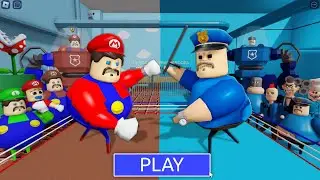 Mario Team Vs Police Team! in BARRY'S PRISON RUN! 