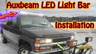 DIY Auxbeam 52 Inch V Series LED Light Bar Installation Chevy K1500 Silverado Bluetooth Controlled