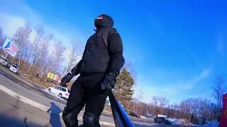 На моноколесе в Хабаровске - сквозь снег и слякоть