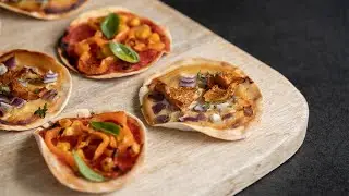 Mini Plant-Based Pizza Using Gyoza Wrapper