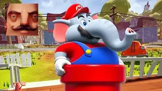 Hello Neighbor - My New Neighbor Super Mario Bros. Wonder Elephant Mario Act 2 Random Gameplay