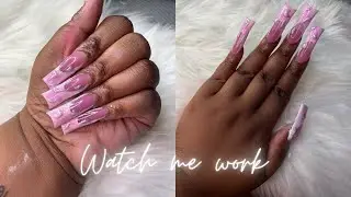 Tapered duck nails| recreating an instagram set| *pop off method* #nailart