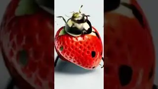 Strawberry to Lady Bug Transformation🍓➡️🐞 #StrawberryToLadybug #Transformation #ViralArt #Ai #LumaAi