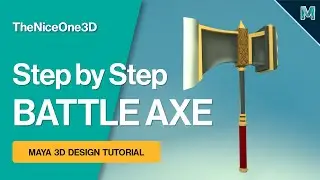 LETS MAKE A LOW POLY BATTLE AXE! Easy Step by Step Tutorial | Autodesk Maya | Beginner Friendly