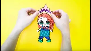 LOL DOLLS THE LITTLE MERMAID DIY Paper Dolls and Cartoons For Kids 💕 Superhero Babies