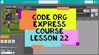 Code.org Lesson 21 - Code Org Express Course Lesson 21 Functions in Minecraft - Course E Lesson 13