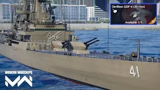 OERLIKON GDF-4 new auto aim cannon. Alpha Test : Modern Warships